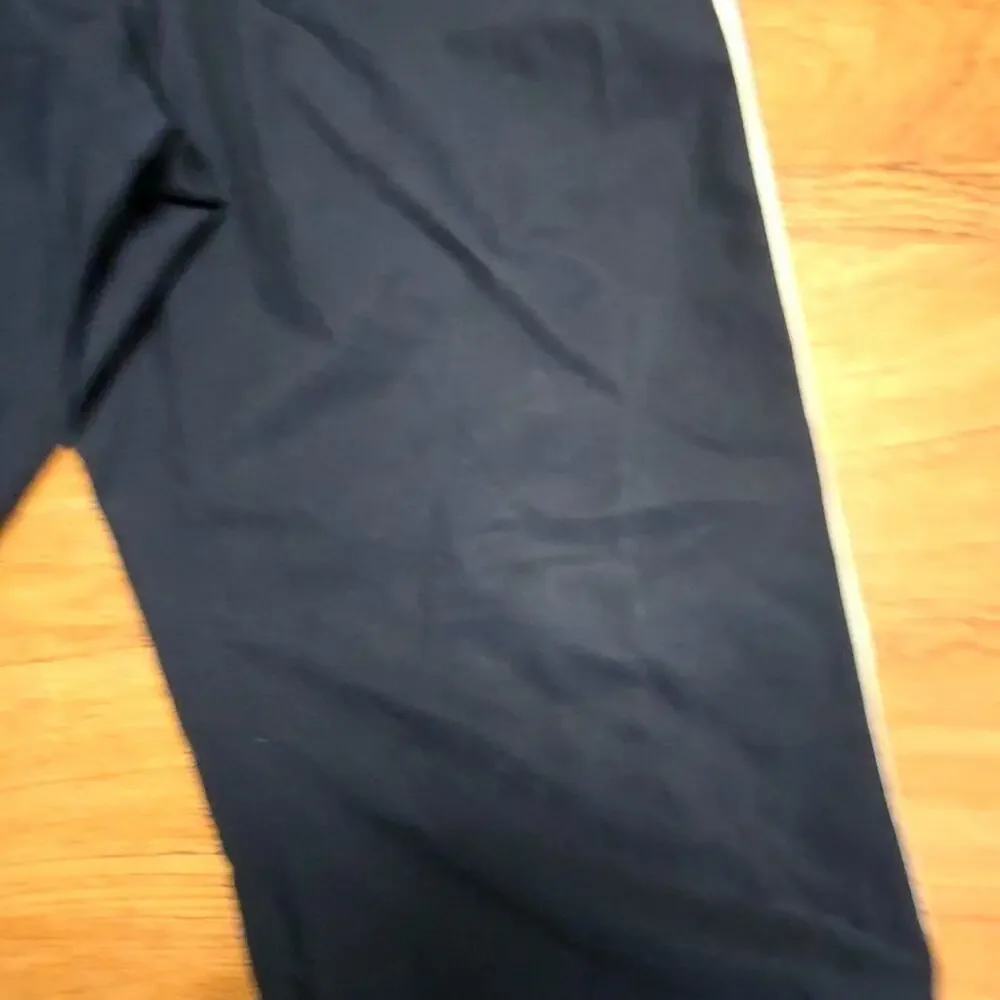 Adidas Mens Track Pants Navy Blue Striped Athletic Sportswear M Sweatpants